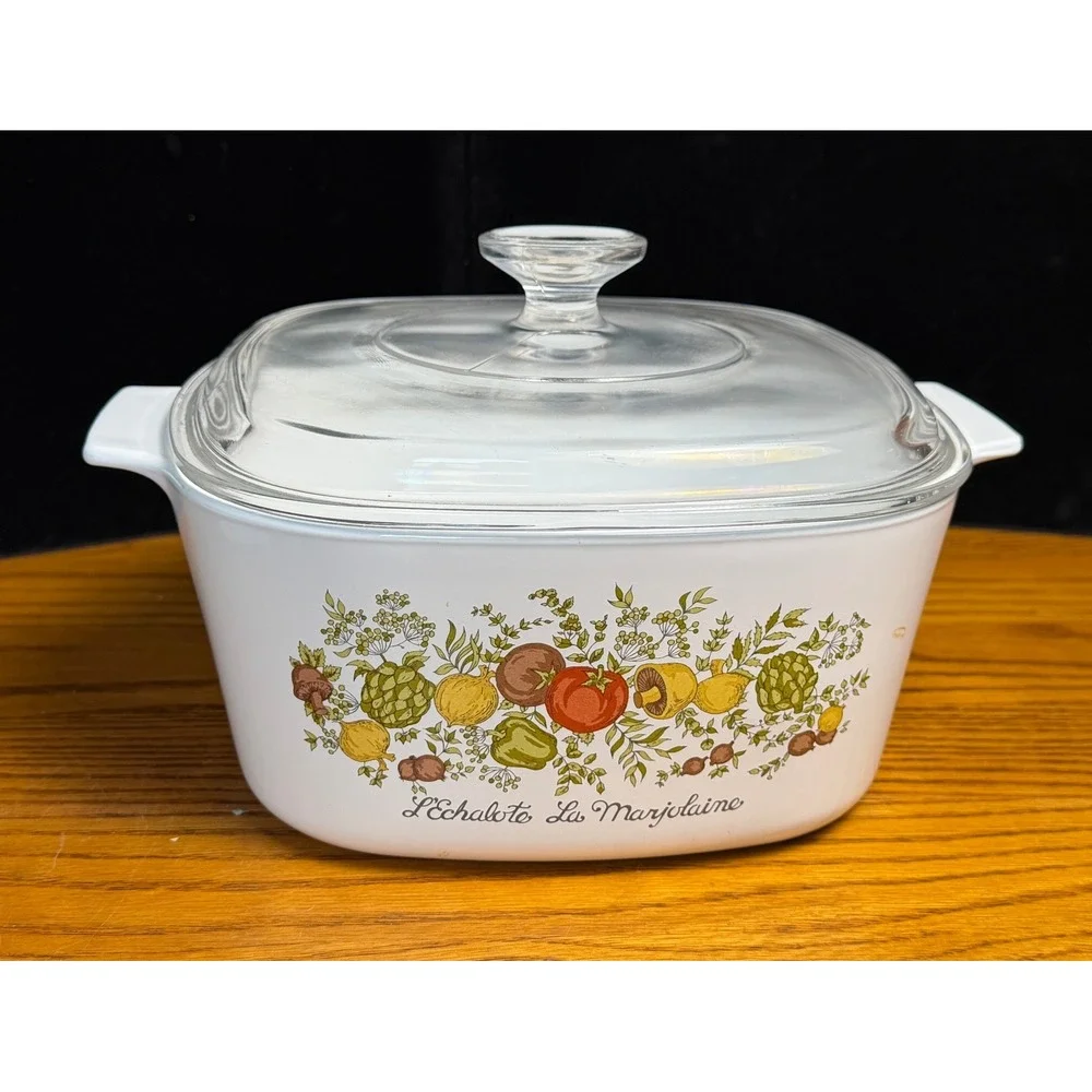 Vintage Corning Ware Spice O' Life 4 pc Set: 3qt Baker w/Lid, 10in and 8in Roast